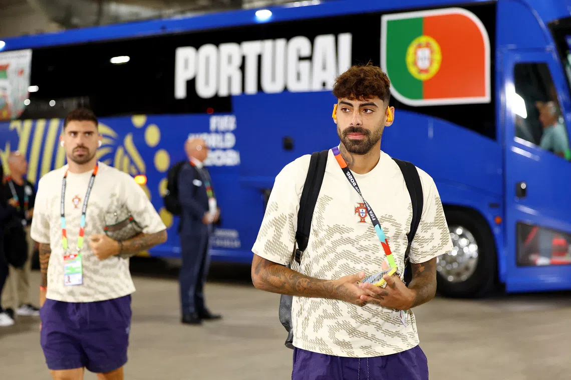 Soccer Football - FIFA World Cup 2026 - Round of 16 - Portugal v Spain - Dallas Stadium, Arlington, Texas, U.S. - July 6, 2026 Portugal's Samu Costa arrives at the stadium before the match REUTERS/Issei Kato