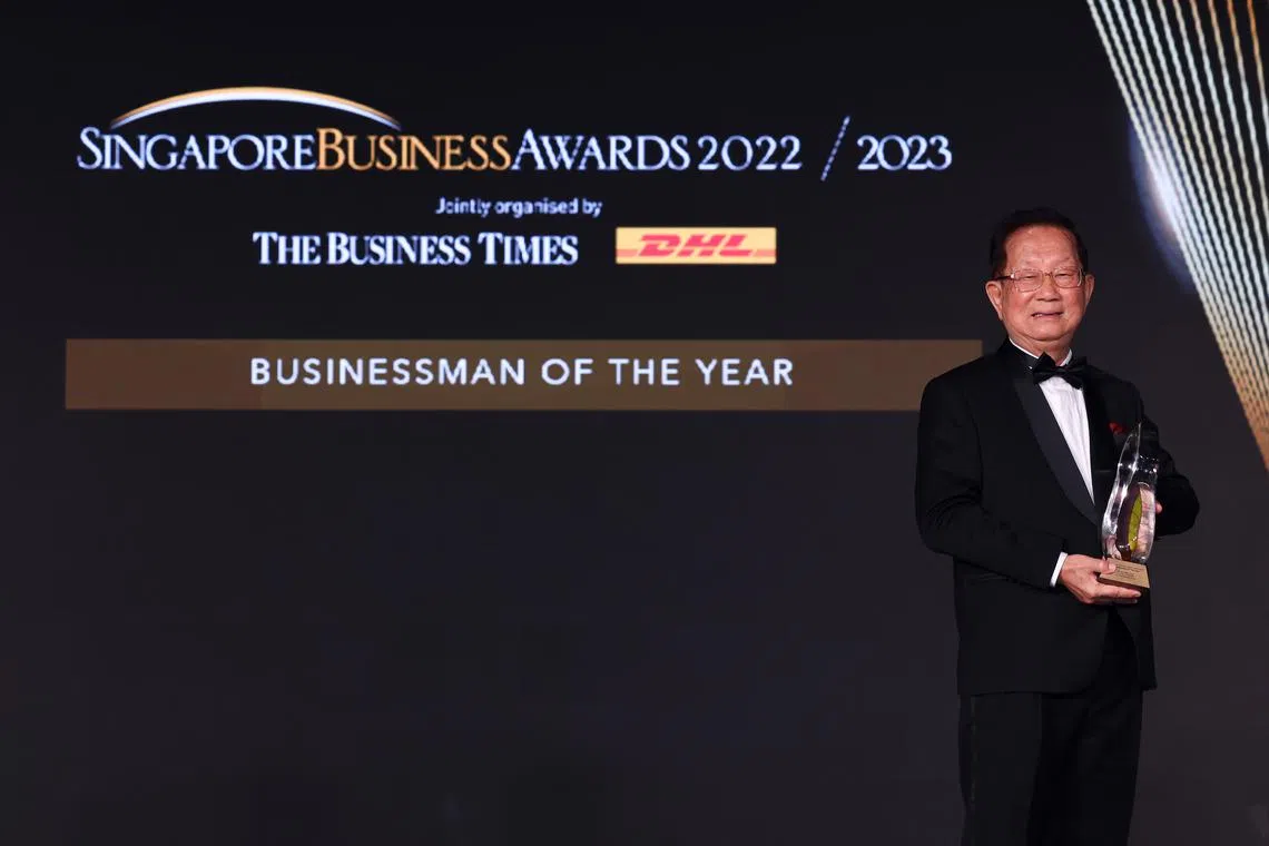 Hi-P International founder and chairman Yao Hsiao Tung, who bagged the top Businessman of the Year award.
