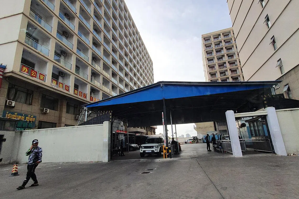 The cluster of apartments in Cambodia’s Sihanoukville where workers allegedly enslaved by scam syndicates were rescued from in August.