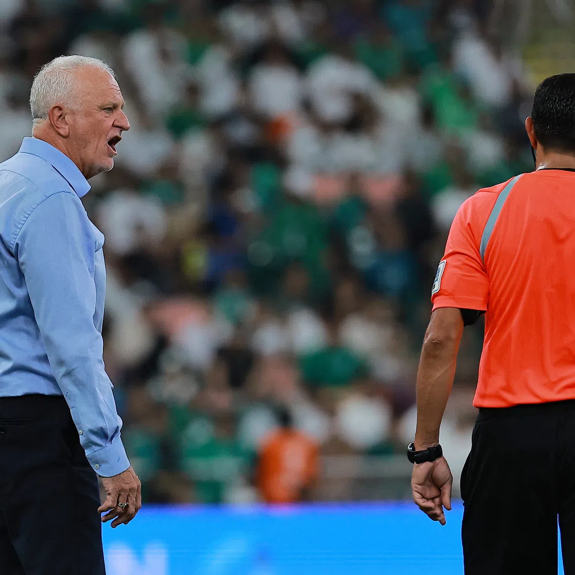 Soccer Football - FIFA World Cup - AFC Qualifiers - Group B - Saudi Arabia v Iraq - King Abdullah Sports City, Jeddah, Saudi Arabia - October 14, 2025 Iraq coach Graham Arnold reacts REUTERS/Stringer