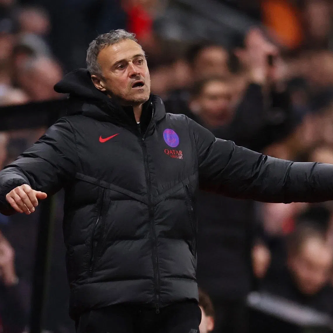 Soccer Football - Ligue 1 - Stade Rennes v Paris St Germain - Roazhon Park, Rennes, France - February 13, 2026 Paris St Germain coach Luis Enrique REUTERS/Stephane Mahe