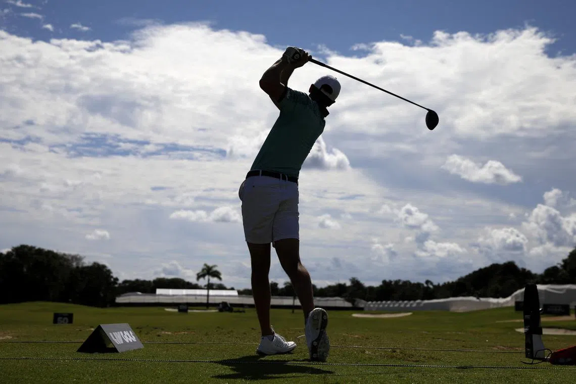 FILE PHOTO: Golf - LIV Golf Mayakoba - El Camaleon Mayakoba Golf Course, Playa del Carmen, Mexico - February 2, 2024 Torque GC's Carlos Ortiz during practice before the first round REUTERS/Raquel Cunha/File photo