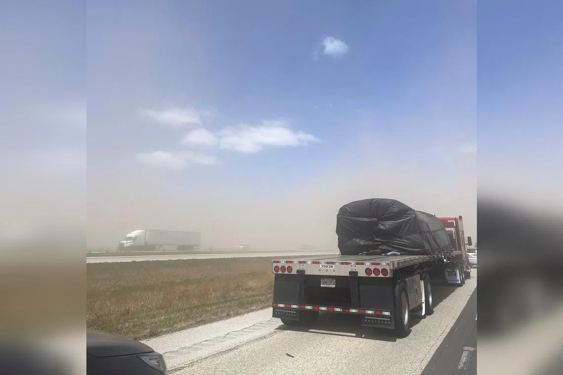 Roughly 40 to 60 passenger cars and about 20 commercial vehicles were involved in the pileup.