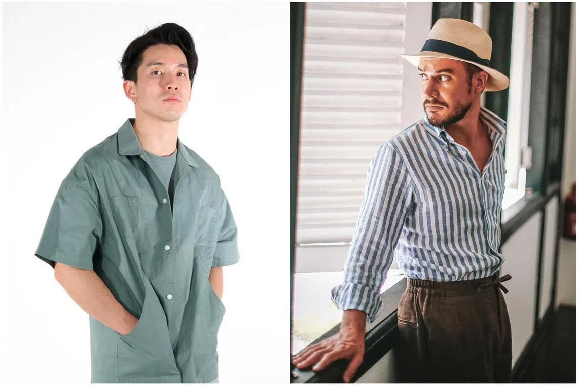 The Seamline Curved Pocket Panel Top from Graye (left) and the Sean Connery Panama hat from Hat of Cain.