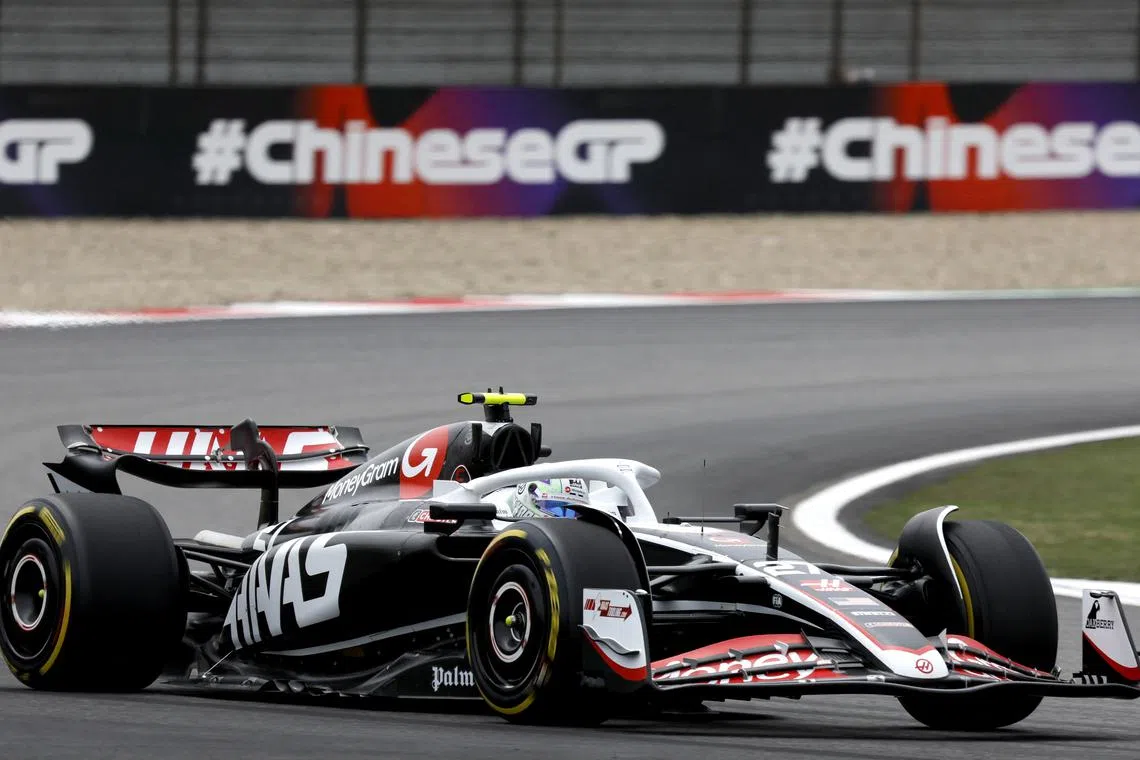Formula One F1 - Chinese Grand Prix - Shanghai International Circuit, Shanghai, China - April 19, 2024 Haas' Nico Hulkenberg during practice REUTERS/Tyrone Siu