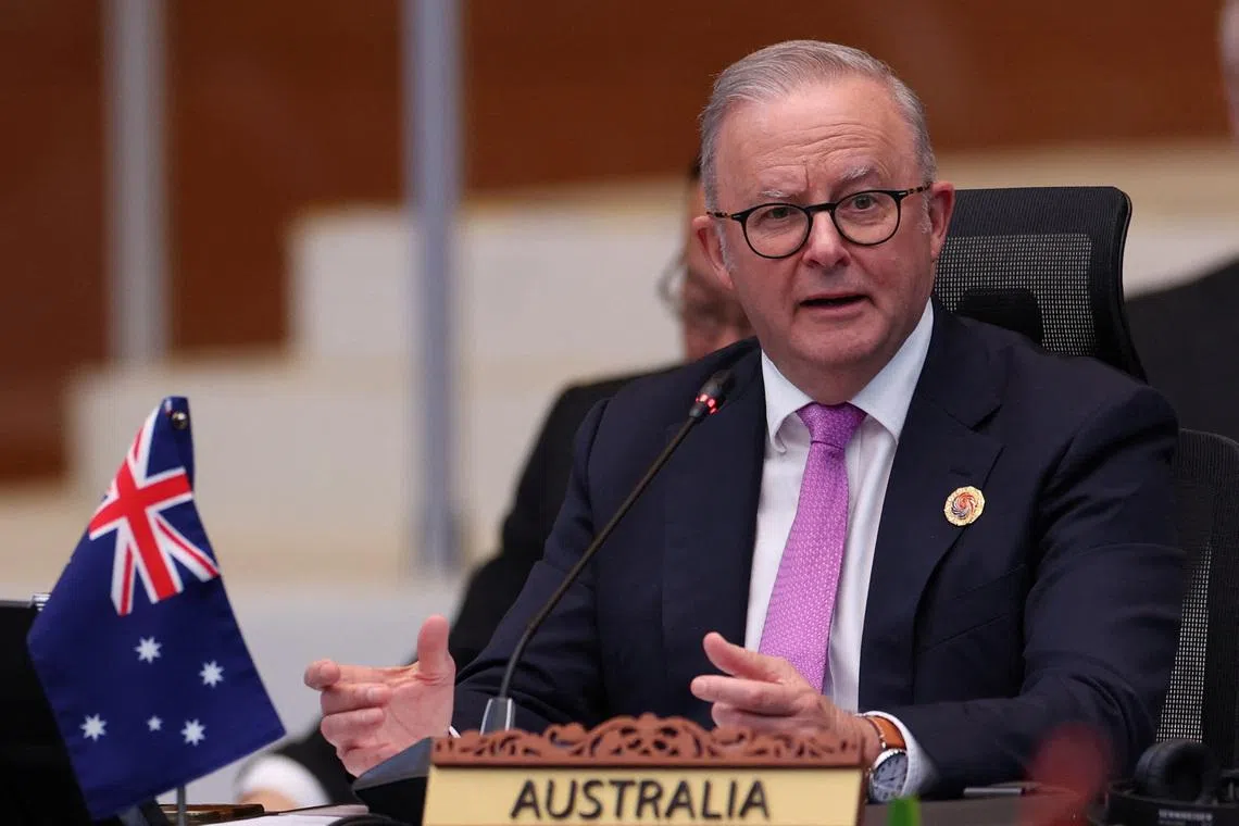 Australian Prime Minister Anthony Albanese speaks during the 5th ASEAN-Australia Summit as part of the 47th ASEAN Leaders' Summit, in Kuala Lumpur, Malaysia, October 28, 2025. REUTERS/Chalinee Thirasupa/Pool