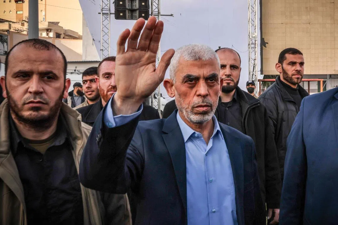 Yehia Sinwar (centre) is one of two masterminds of Hamas' Oct 7 attacks.