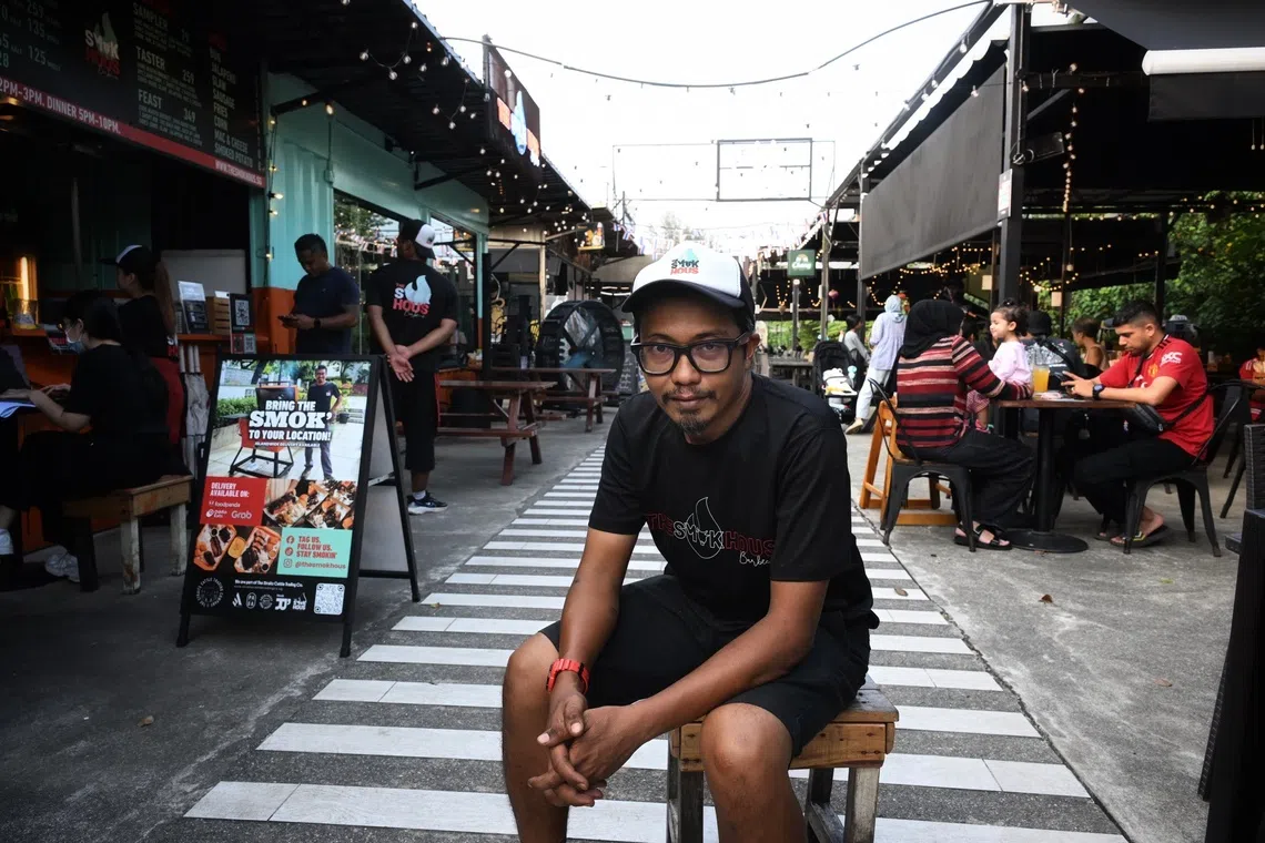 Isrudy Shaik, 48, owner of The Smok Hous Barbecue at the Punggol East Container Park on Sept 1.