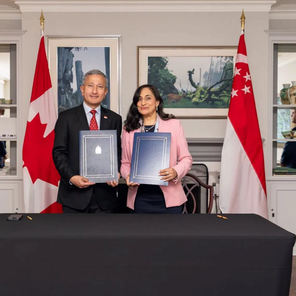 Singapore Minister for Foreign Affairs Vivian Balakrishnan and Canadian counterpart Anita Anand signed a joint declaration to establish a Singapore-Canada Economic Partnership Framework.