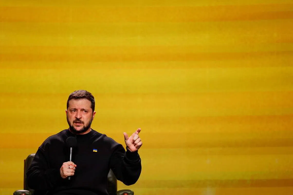 Ukraine's President Volodymyr Zelenskiy holds a press conference, amid Russia's attack on Ukraine, in Kyiv, Ukraine, December 19, 2023. REUTERS/Alina Smutko