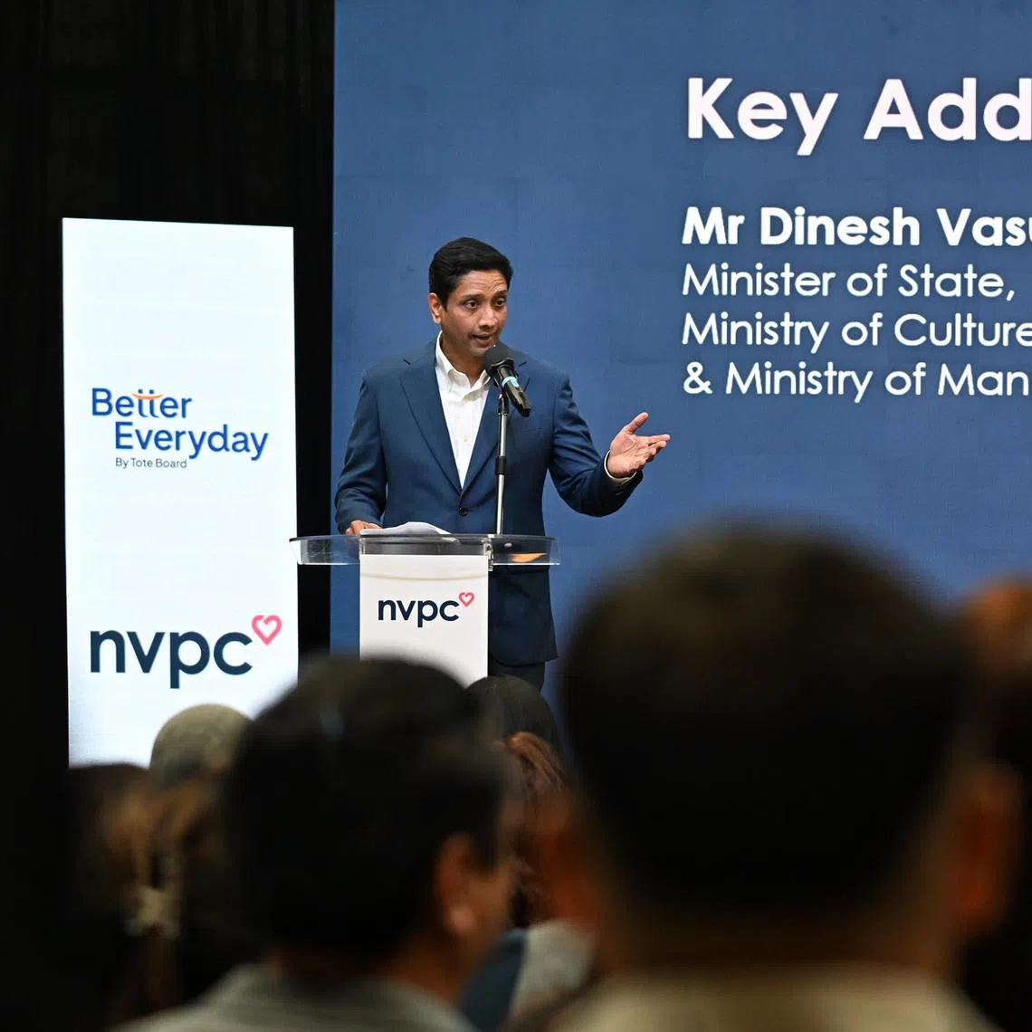 Dinesh Vasu Dash, Minister of State for Culture, Community and Youth, delivering a speech at the launch of the Guide to Impact Measurement - From Intent to Impact for Non-Profits' handbook on Aug 15, 2025.