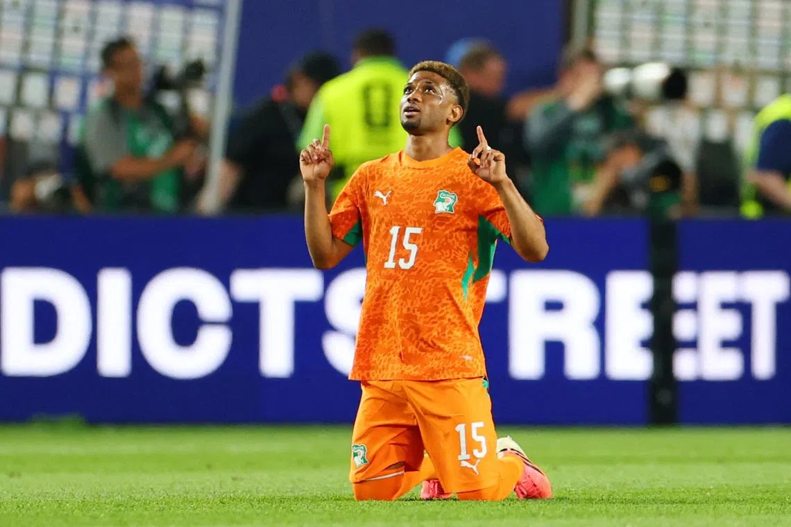 Soccer Football - FIFA World Cup 2026 - Group E - Ivory Coast v Ecuador - Philadelphia Stadium, Philadelphia, Pennsylvania, U.S. - June 14, 2026 Ivory Coast's Amad Diallo celebrates after the match REUTERS/Mike Segar