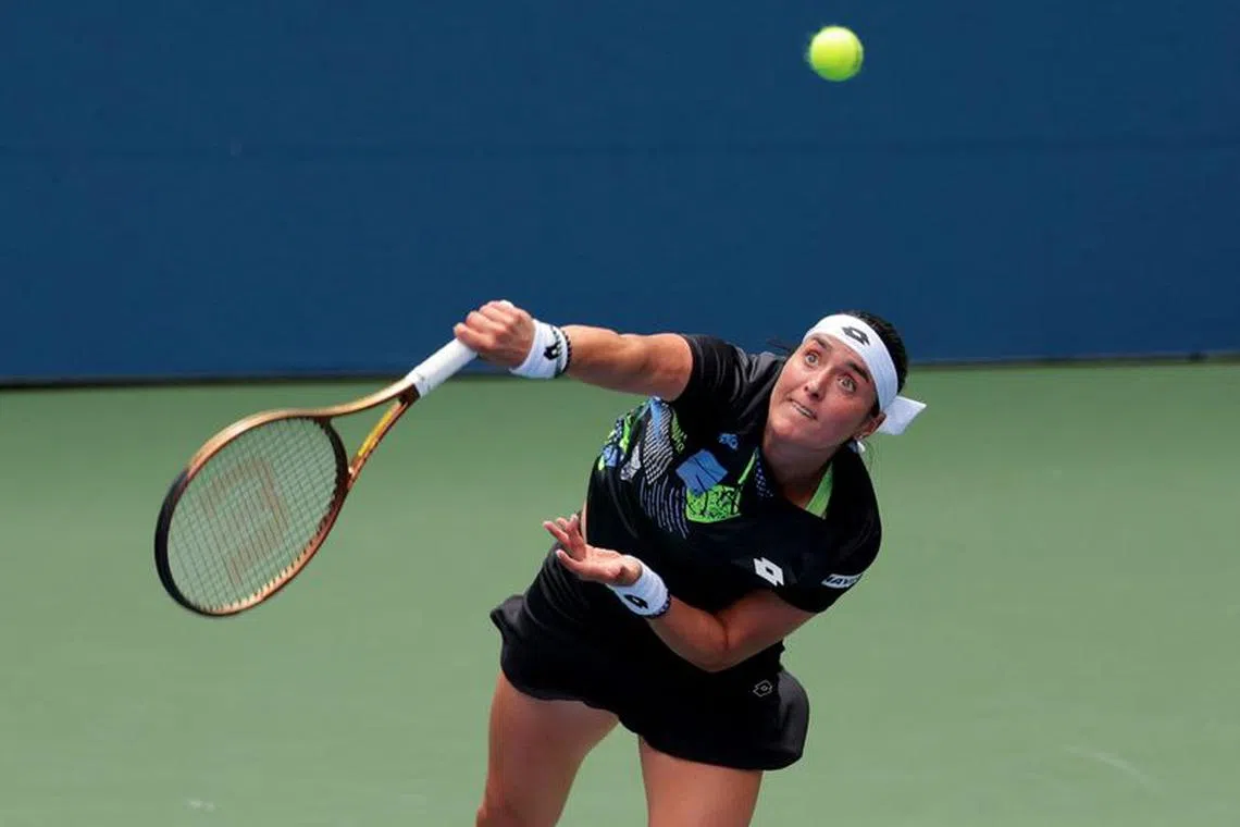 Tennis - U.S. Open - Flushing Meadows, New York, United States - August 29, 2023 Tunisia’s Ons Jabeur in action during her first round match against Colombia's Camila Osorio REUTERS/Mike Segar