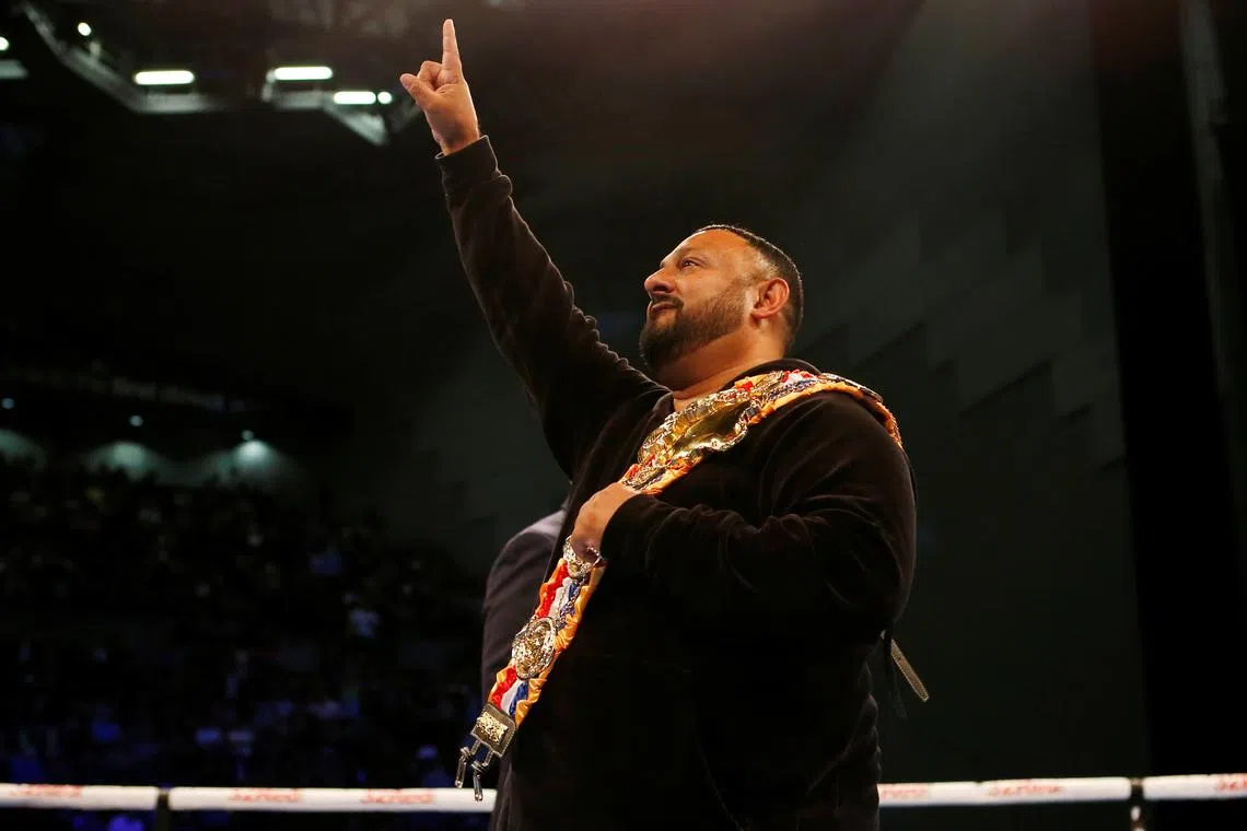 FILE PHOTO: Boxing - Zelfa Barrett v Lyon Woodstock - Commonwealth Super-Featherweight Title- First Direct Arena, Leeds, Britain - June 15, 2019   Prince Naseem Hamed in the ring before the fight   Action Images via Reuters/Ed Sykes/File Photo