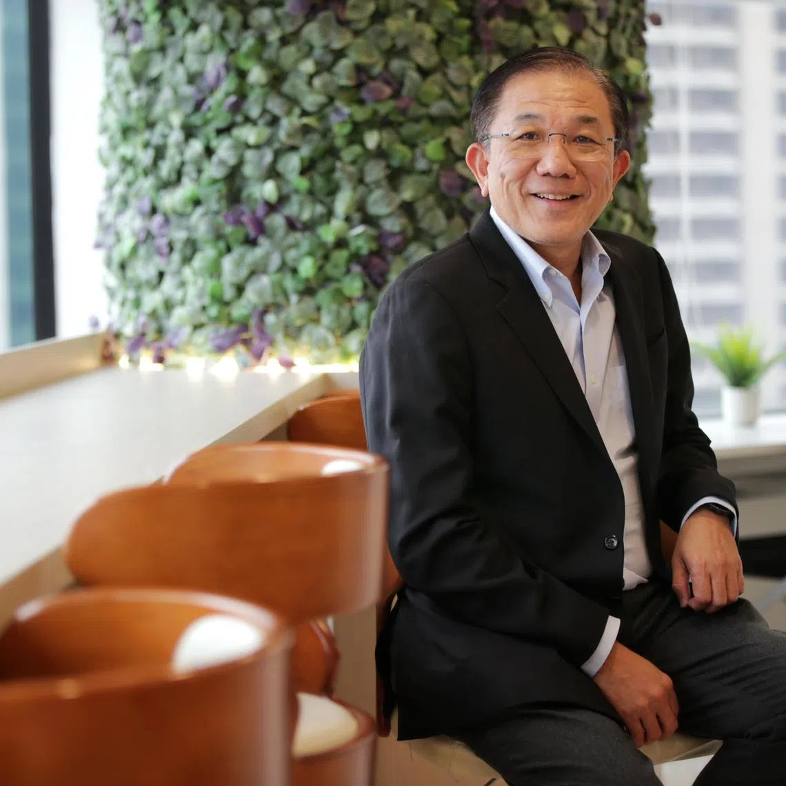 ST20230321_202346068663: Gin Tay /ccvertex/ Clara Chong Jing Yi/
(For Me and My Money feature)
Profile of Chua Kee Lock, 62, CEO at Vertex Holdings photographed at his Raffles City Tower office on Mar 21, 2023.