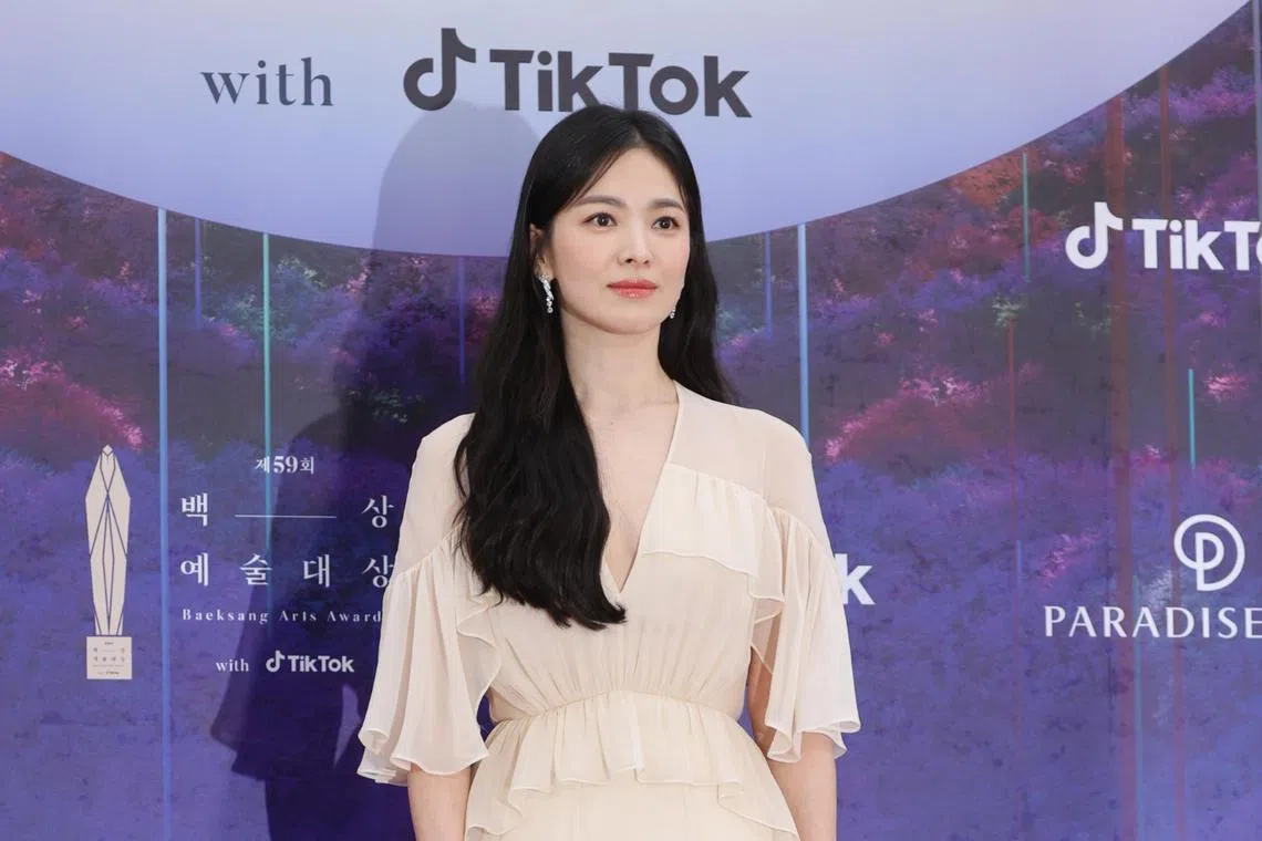 South Korean actress Song Hye-kyo has won her first Best Actress award at the 59th Baeksang Arts Awards ceremony, on April 28, 2023. 