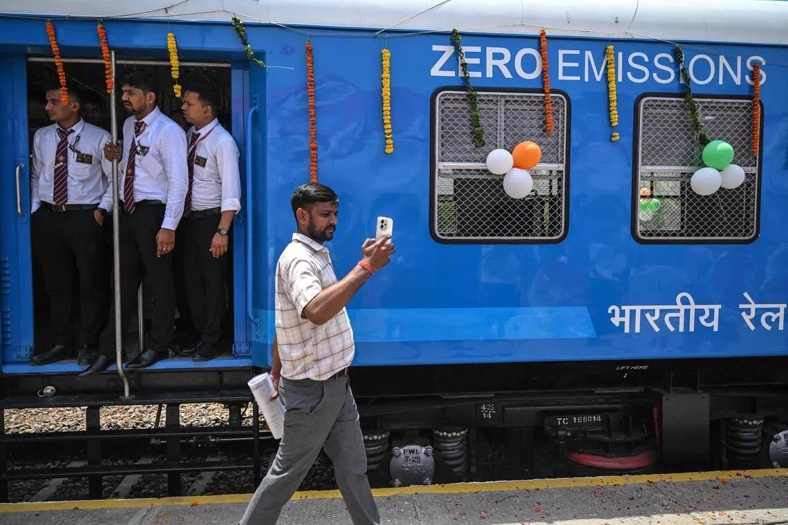 India launches first hydrogen-powered train in clean energy push