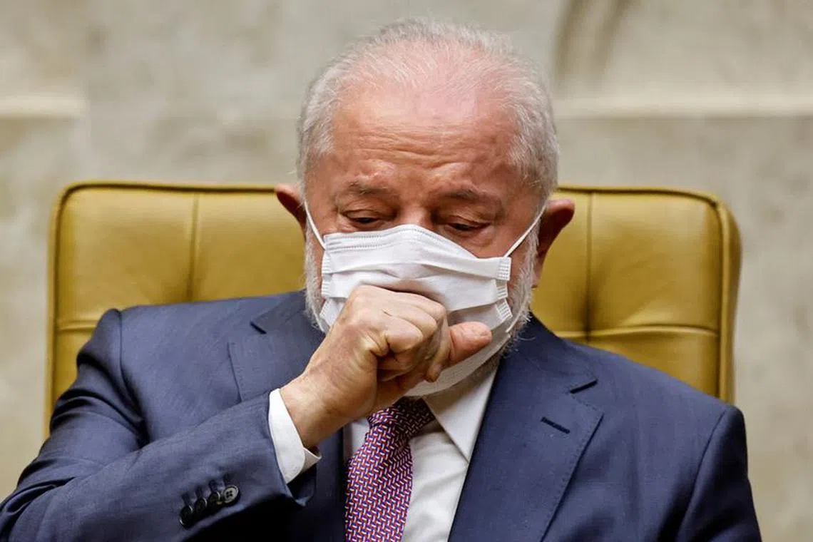 Brazil's President Luiz Inacio Lula da Silva gestures during an inauguration ceremony of the new President of Supreme Court, Roberto Barroso, in Brasilia, Brazil September 28, 2023. REUTERS/Ueslei Marcelino/ File Photo
