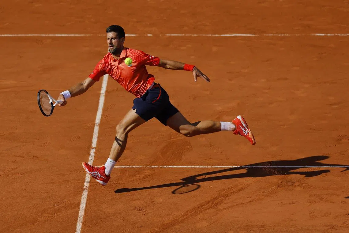 Serbia's Novak Djokovic in action during his third round match against Spain's Alejandro Davidovich Fokina.