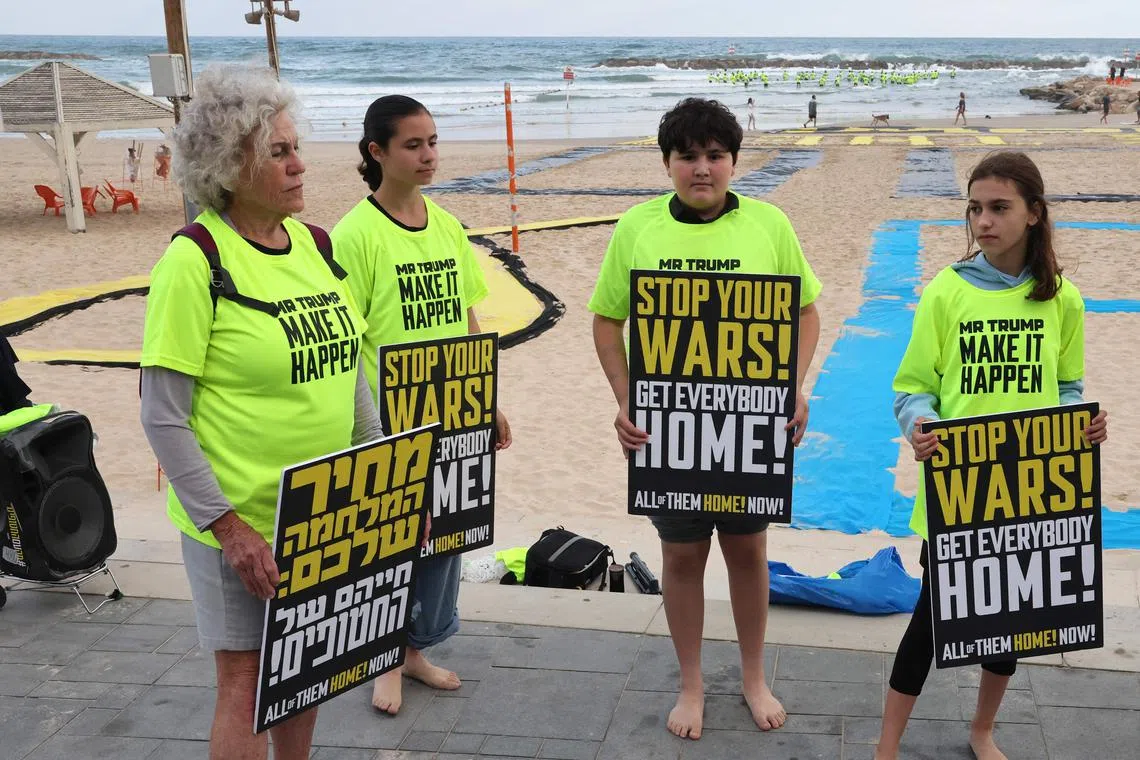 Relatives and supporters of Israeli hostages held captive in the Gaza Strip gathering in Tel Aviv on May 28 to mark 600 days of their captivity.