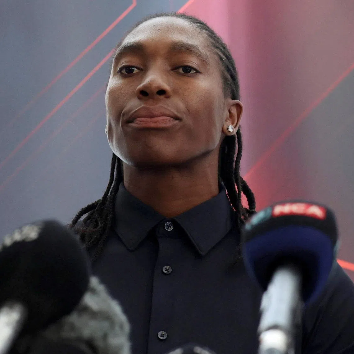 FILE PHOTO: South African athlete, Caster Semenya reacts during her press conference about the upcoming case at the Grand Chamber of the European Court of Human Rights, in Johannesburg, South Africa, February 9, 2024. REUTERS/Alet Pretorius/File Photo