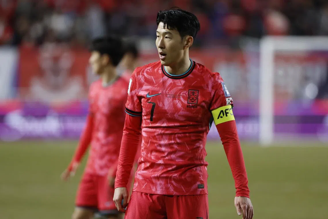 FILE PHOTO: Soccer Football - World Cup - AFC Qualifiers - Third Round - Group B - South Korea v Jordan - Suwon World Cup Stadium, Suwon, South Korea - March 25, 2025 South Korea's Heung-Min Son. REUTERS/Kim Soo-Hyeon/File Photo