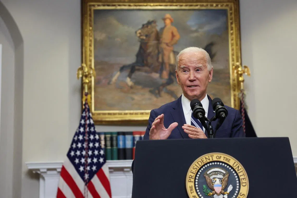 US President Joe Biden speaks after it was reported that Alexei Navalny, Russian President Vladimir Putin's most formidable domestic opponent, fell unconscious and died at an Arctic penal colony where he was serving a three-decade jail term.
