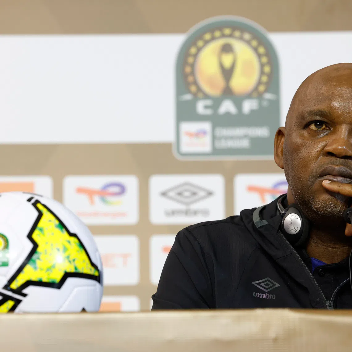 Soccer Football - African Champions League final - Al Ahly SC Press Conference - Casablanca-Complexe, Mohammed V. Stadium, Casablanca, Morocco - May 29, 2022 Al Ahly coach Pitso Mosimane during the press conference REUTERS/Juan Medina