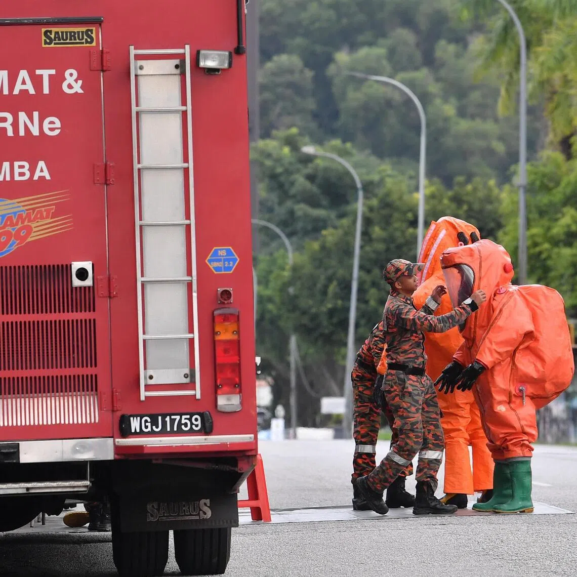 An area in Nilai, Negri Sembilan was secured after an explosion in the early morning of Dec 22, 2025.