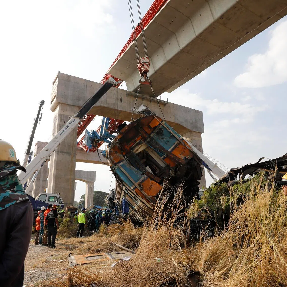 At least 32 people were killed in the crane crash over a section of the China-backed high-speed rail network in Thailand.