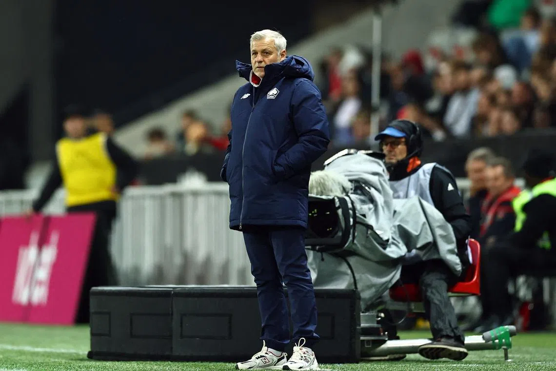 Soccer Football - Ligue 1 - OGC Nice v Lille - Allianz Riviera, Nice, France - October 29, 2025 Lille coach Bruno Genesio REUTERS/Manon Cruz