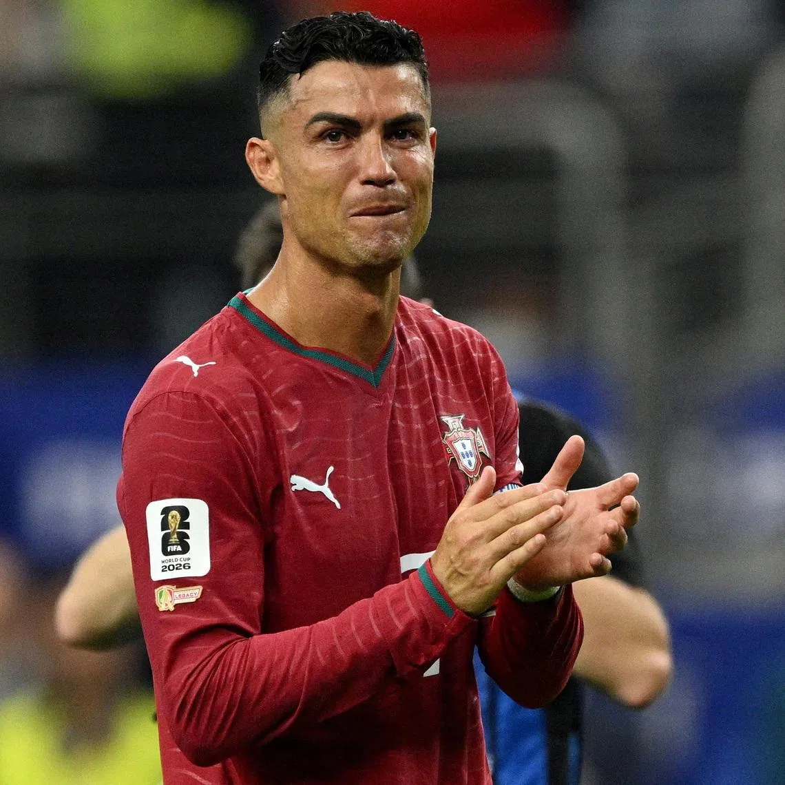 Cristiano Ronaldo leaves the pitch in tears on July 6 after Portugal are eliminated from the World Cup following their defeat by Spain.