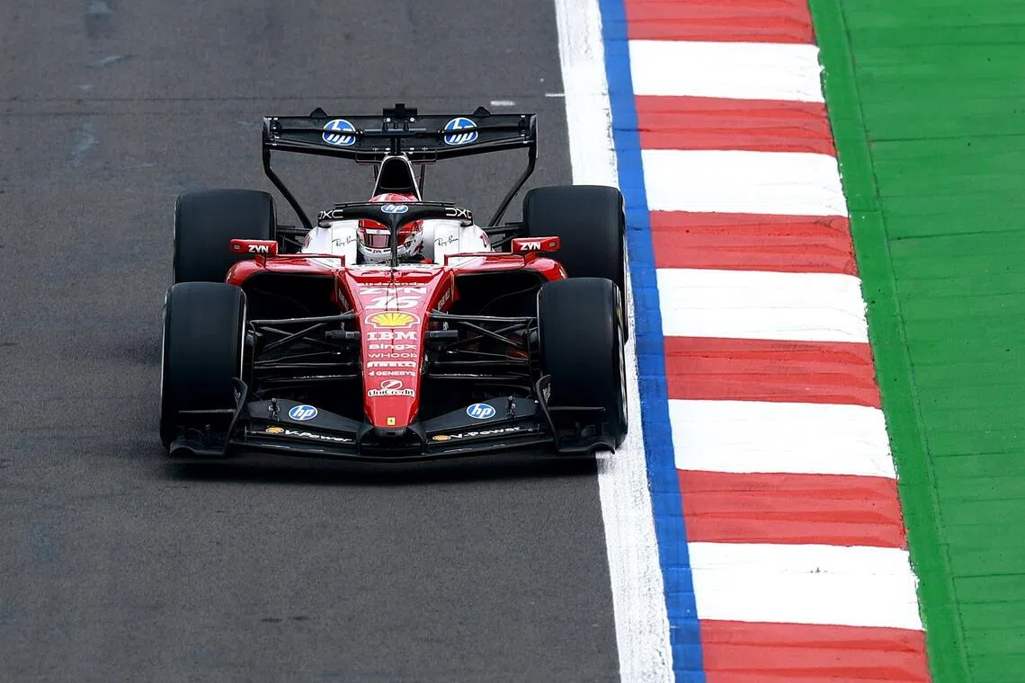 Ferrari’s Charles Leclerc in action during the practice session, ahead of the Nov 1 Mexico City Grand Prix.
