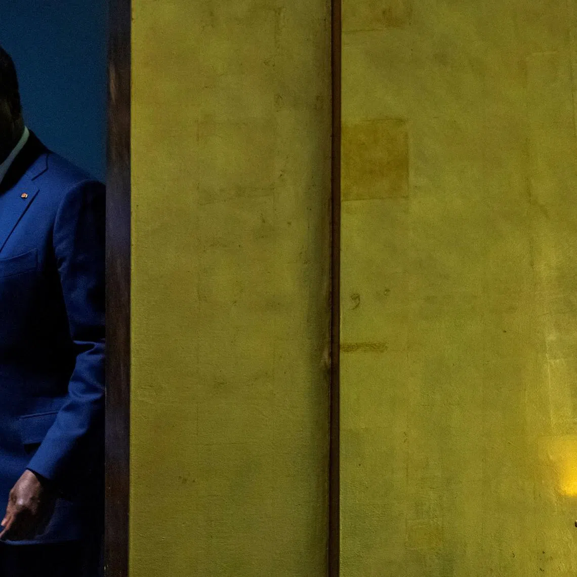 FILE PHOTO: Togo's President Faure Essozimna Gnassingbe walks to address the 79th United Nations General Assembly at U.N. headquarters in New York, U.S., September 25, 2024.  REUTERS/Eduardo Munoz/File Photo