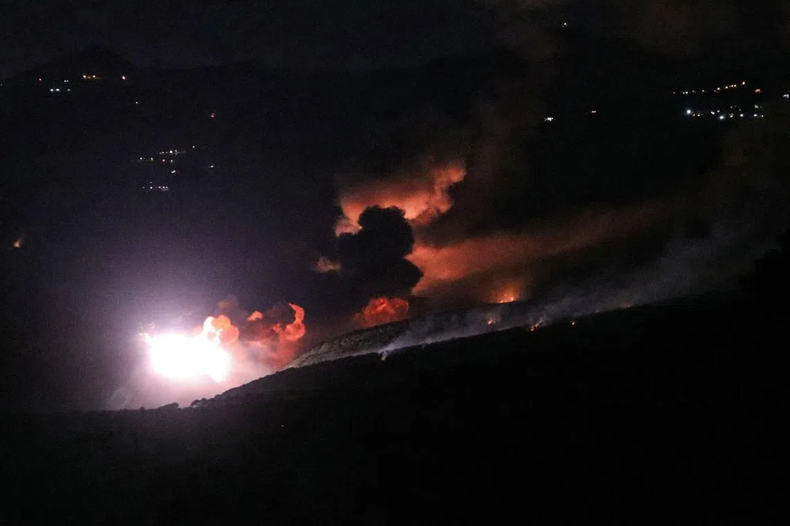 Israeli fighter jets pounded Hezbollah targets in southern Lebanon late on Sept 19, striking hundreds of rocket launcher barrels.
