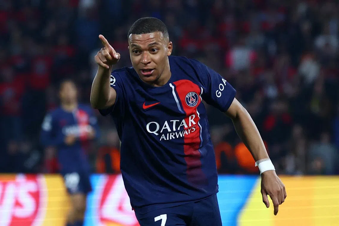 Soccer Football - Champions League - Semi Final - Second Leg - Paris St Germain v Borussia Dortmund - Parc des Princes, Paris, France - May 7, 2024 Paris St Germain's Kylian Mbappe reacts REUTERS/Kai Pfaffenbach