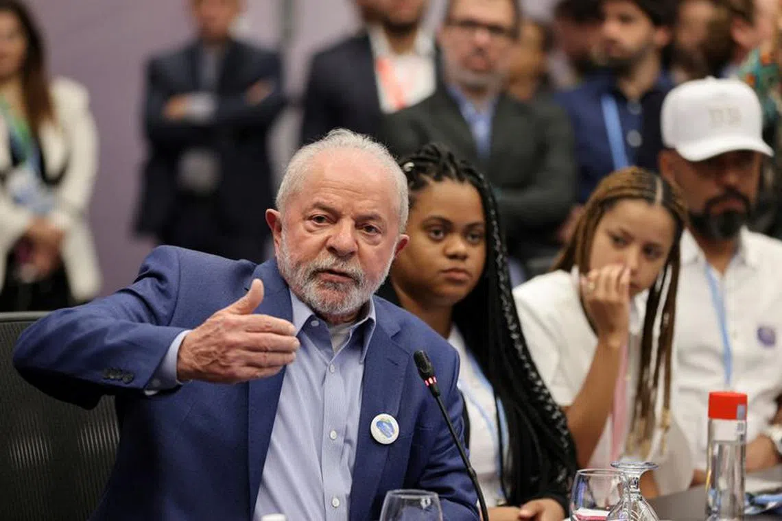 FILE PHOTO: President-elect of Brazil, Luiz Inacio Lula da Silva, attends a meeting at COP 27 in Sharm el-Sheik, Egypt November 17, 2022. REUTERS/Mohamed Abd El Ghany/File Photo