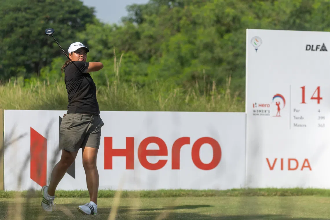 12/10/2025. Ladies European Tour. Hero Women's Indian Open 2025, DLF Golf & Country Club. New Delhi, India. 9-12 October. Shannon Tan of Singapore during the final round. Credit: Tristan Jones/ LET
