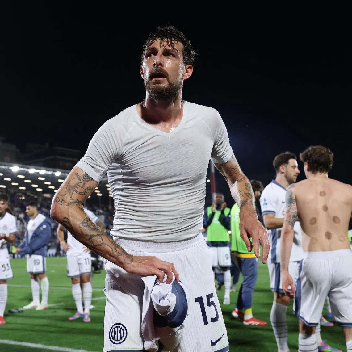 Inter Milan's Francesco Acerbi after a Serie A match against Como. 