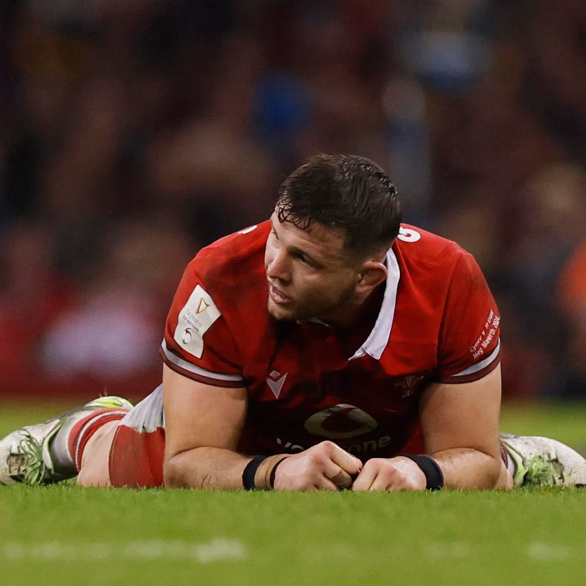 Rugby Union - Six Nations Championship - Wales v Italy - Principality Stadium, Cardiff, Wales, Britain - March 16, 2024 Wales' Elliot Dee reacts Action Images via Reuters/Andrew Couldridge