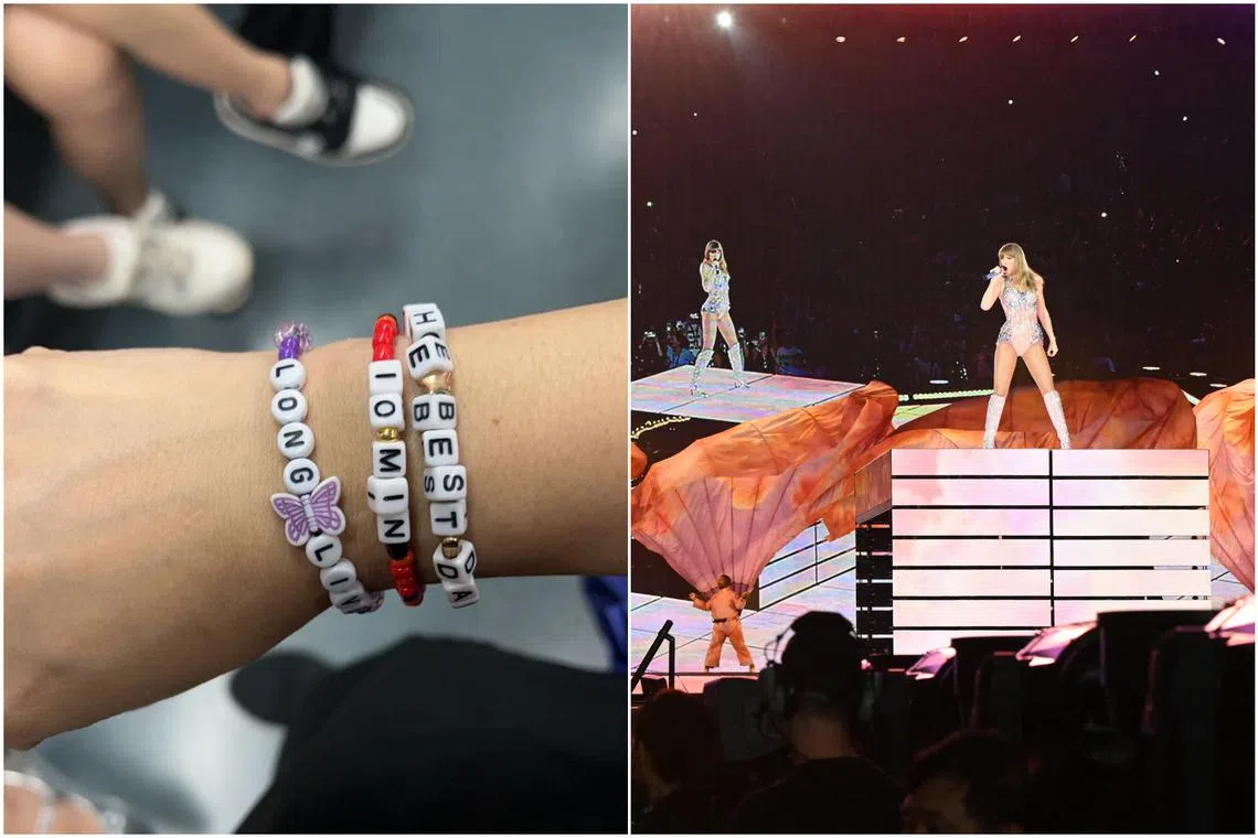 A friendship bracelet gifted to a Swiftie usher on her way home from Taylor Swift's concert at the National Stadium on March 2.