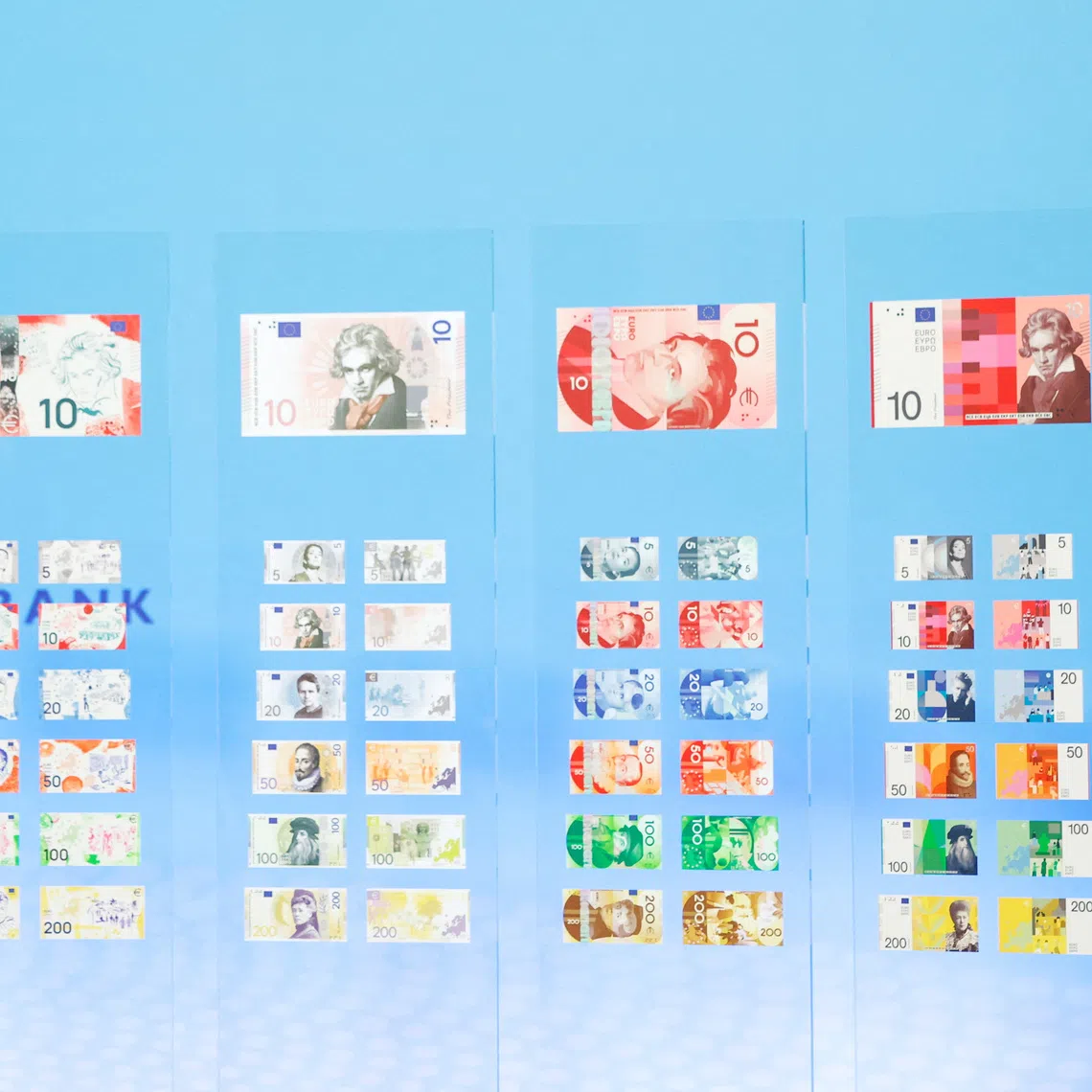 European Central Bank president Christine Lagarde presents shortlisted designs for future euro banknotes at the ECB headquarters in Frankfurt, Germany, on July 23.