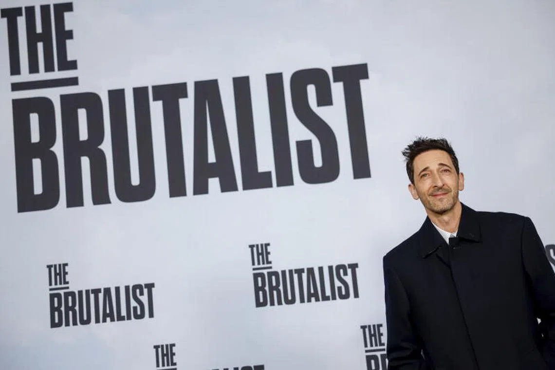 American actor Adrien Brody poses during the presentation of the film The Brutalist in Madrid, Spain, on Jan 17, 2025. Brody's performance landed him a nod for best actor at the upcoming Oscars. 