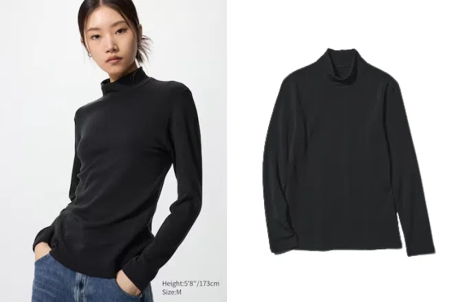 Camiseta super quente com gola alta HEATTECH