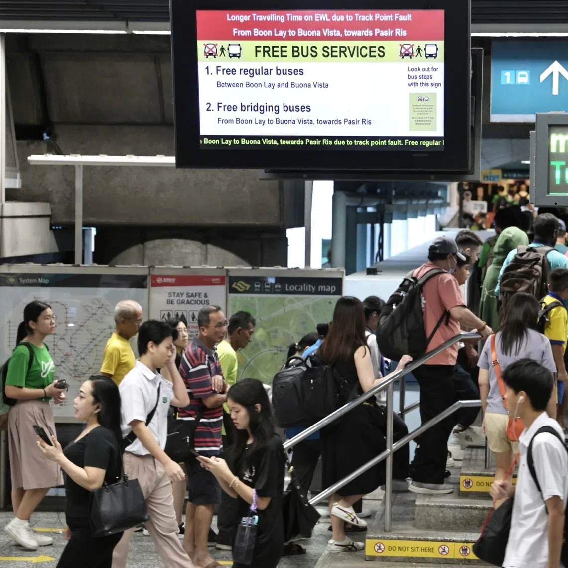 The EWL emerged third, posting 1.7 million train-km between delays, an increase from 1.68 million train-km the previous month. 