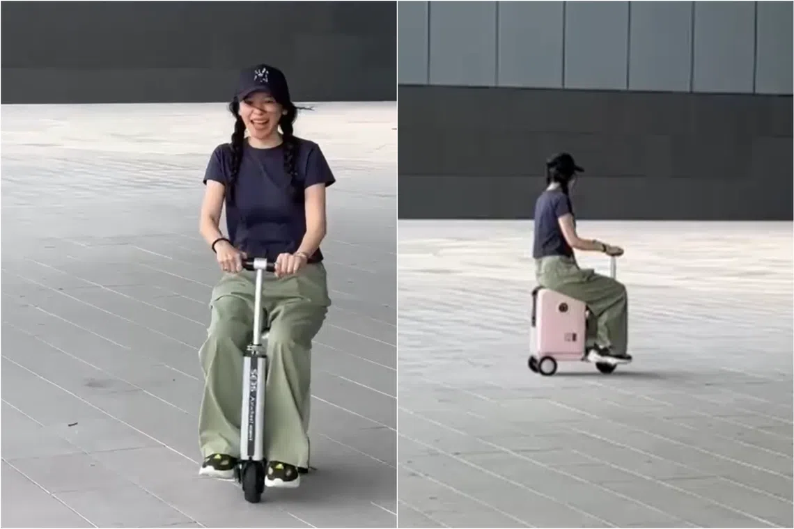Taiwanese singer-actress Vivian Hsu rides a scooter borrowed from homegrown actress Yvonne Lim's daughter in an Instagram video posted on July 21.