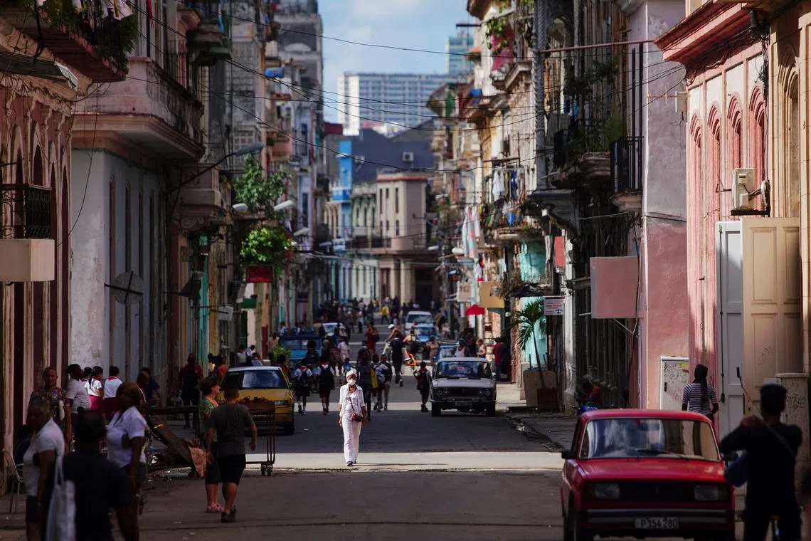 FILE PHOTO: A street view in Havana, Cuba, January 10, 2023. REUTERS/Alexandre Meneghini/File Photo