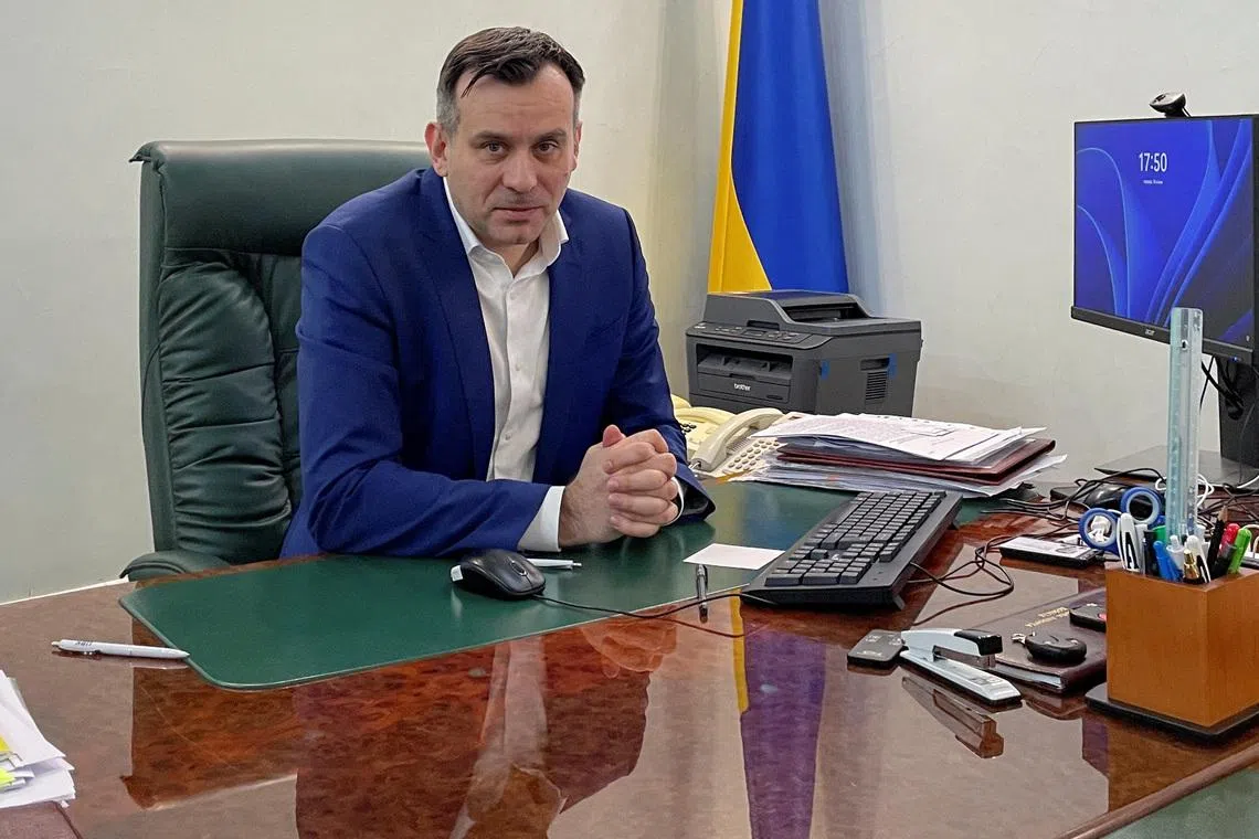 Oleh Didenko, the chairman of the Ukraine's Central Election Commission, speaks during an interview with Reuters, amid Russia's attack on Ukraine, in Kyiv, Ukraine January 14, 2026. REUTERS/Yuliia Dysa