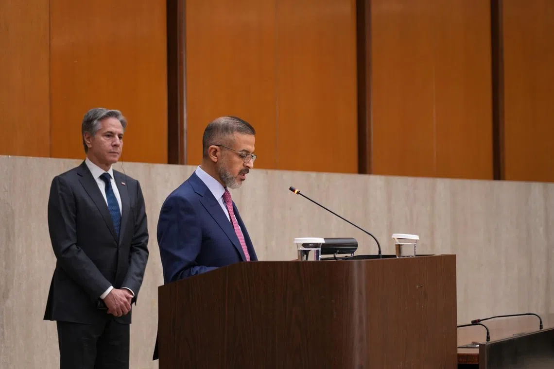 Deputy Prime Minister Muhammad Ali Tamim (right) co-chaired a meeting of the US-Iraq Higher Coordinating Committee with US Secretary of State Antony Blinken (left).