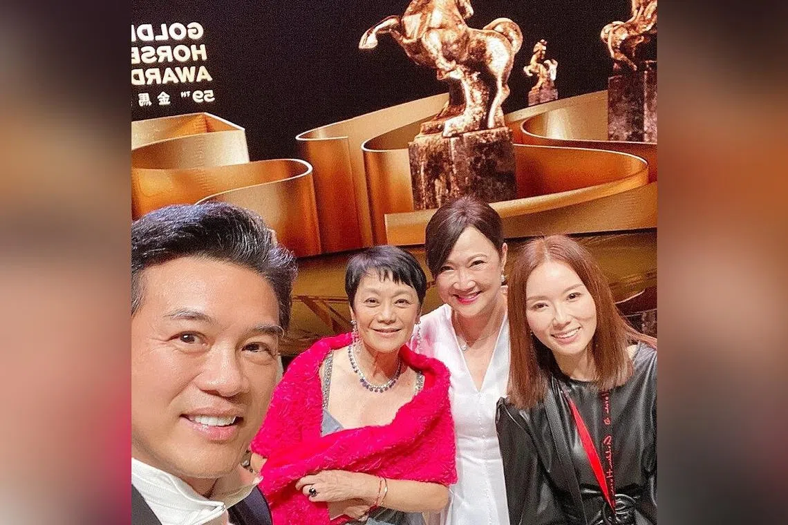 (From left) Actors Zheng Geping, Sylvia Chang, Hong Huifang and Yvonne Lim at the recent Golden Horse Awards. 